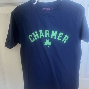 Crewcuts Navy and Green Charmer Tee